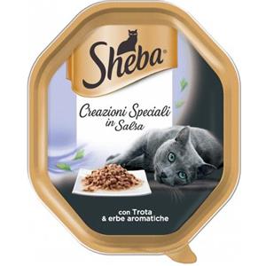Sheba Creazioni Speciali in Salsa con Trota e Erbe Aromatiche - Alimento Completo per Gatti Adulti - 85g