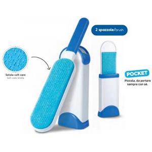 Record Spazzola Rimuovipelo Pocket Brush Air Remover - Set 2 unità per Cani e Gatti, Sicura e Delicata