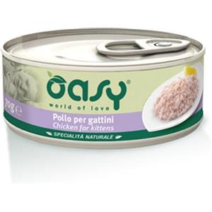 Oasy Cibo Umido per Gattini al Pollo - Lattina 150 gr, Ingredienti Naturali e Senza Conservanti