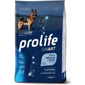 Prolife Smart Adult Medium/Large Trota e Riso 2,5 kg - Cibo Completo per Cani Adulto Gluten Free