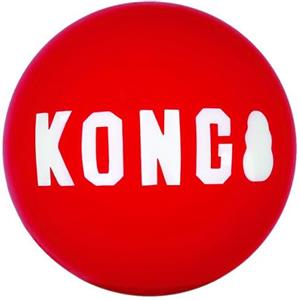KONG Signature Ball Media - Palla Resistente per Cani con Super-Rimbalzo, Confezione da 2