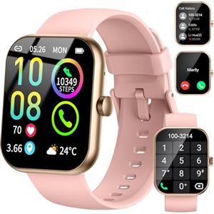 Jugeman Smartwatch Donna Uomo Chiamate Bluetooth, 1.96'' Orologio Smartwatch con Cardiofrequenzimetro/Contapassi/Sonno/SpO2, 113+ Sportive Smart Watch IP68 Impermeabile Fitness Tracker per iOS Android
