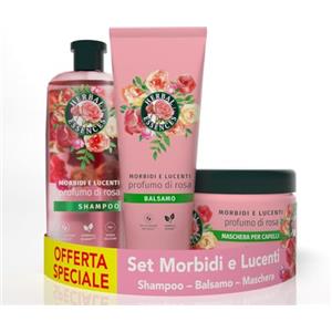 Herbal Essences Morbidi e Lucenti con Essenza di Rosa Set Per Capelli Secchi, 1 x Shampoo 250 ml + 1 x Balsamo 200 ml + 1 x Maschera 300 ml, Dona Capelli Soffici e Nutriti