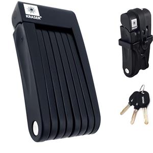 KRASER KR7022B Antifurto Bici Catena Bicicletta Lucchetto Pieghevole Monopattino Elettrico Portatile Acciaio Universale 70cm Staffa di Fissaggio Blocco Scooter Custodia Sella