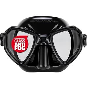 SALVIMAR Morpheus Anti Fog, Maschera anti appannamento, per Pesca Subacquea, Snorkeling, Unisex adulto, Nero/Nero