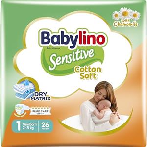 Babylino Sensitive Pannolini Neonato Taglia 1, Newborn (2-5Kg), 26 Unità