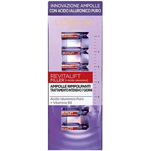 L'Oréal Paris Ampolle Rimpolpanti Revitalift Filler, Azione Antirughe, con Acido Ialuronico Puro 100% Concentrato e Vitamina B5, Trattamento Intensivo 7 Giorni, 7x1 ml