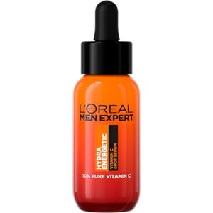 L'Oréal Paris Men Expert Siero Viso Anti-Fatica Uomo, Effetto Levigante e Rinfrescante, Pelle Luminosa e Rivitalizzata, Arricchito con Vitamina C, Proteine e Caffeina, Hydra Energetic, 30 ml
