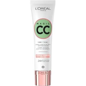 L'Oréal Paris, Crema Anti-Rossori Color Verde, Con Vitamine B5 ed E, Pelle Idratata Fino a 24h e Uniformata, Risultato Naturale, Magic CC Cream, 30 ml