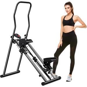 CIGAA Stair Stepper per esercizi di casa, palestra, Vertical Climber per allenamento di tutto il corpo, Compact Folding Cardio Esercizio Climber con passo esteso, manubrio e pedali regolabili