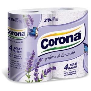 Carta Corona Carta Igienica Corona Profumo Di Lavanda | 4 Maxi Rotoli, 2 Veli, Pura Cellulosa