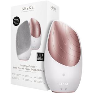 GESKE | Dispositivo SmartAppGuided™ Sonic Thermo Facial Brush | 6 in 1 | Pulizia della pelle | Spazzola per la pulizia con funzione riscaldante | Massaggiatore facciale | Spazzola viso elettrica