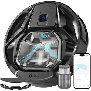 LEFANT M320 Robot Aspirapolvere,Forte Aspirazione da 6000Pa,Autonomia 210 Minuti, Super Sottile, Silenzioso, Auto-Ricaricabile, Ideale per Pavimenti Duri, Peli di Animali, Nero