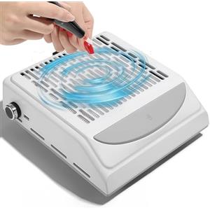 Waymaytecy Aspiratore da Tavolo per Unghie,Raccoglitore di Polvere per Unghie,Aspiratore da Tavolo per Nail Professionale a Basso Rumore da 100 W, Regolare L'Aspirazione,Filtro Riutilizzabile,Bianco
