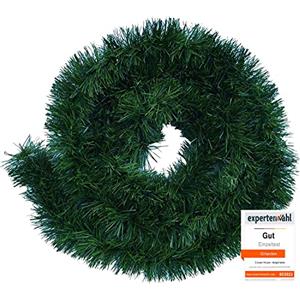 Handel24NET Excellente 10m Ghirlanda di Decorazione Artificiale in Verde Abete - utilizzata in Modo Flessibile all'Interno e all'Esterno - Questa Ghirlanda di Abete delizia Tutta la Famiglia