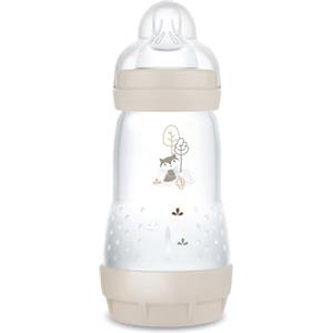 MAM Biberon Easy Start 260 ml, Biberon anticolica per allattamento misto, Riduce le bolle d'aria e il rischio di coliche, Accessori neonati 2+ mesi autosterilizzanti e con tettarella misura 2, Beige