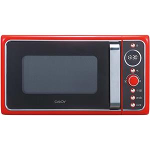 Candy, Divo G20CMB, forno a microonde con grill 20 l, 1200 W, 9 programmi, Express cooking, timer, display digitale circolare, 6 livelli di potenza, Rosso