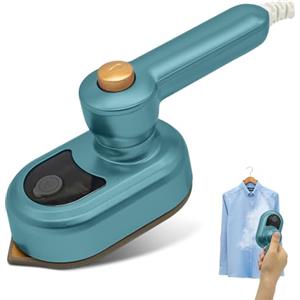 Idota Mini ferro da stiro a vapore da viaggio mini ferro da stiro a vapore leggero per viaggiare, mini ferro da stiro, suola antiaderente, 50 ml, riscaldamento rapido per casa e in viaggio (verde)