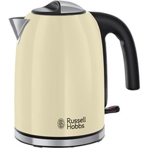 Russell Hobbs Bollitore Elettrico - 1,7 L, 2400 W - Acciaio Inox Color Crema; Funzione di Ebollizione Rapida; Filtro Anticalcare Rimovibile, Beccuccio, Indicatore Livello Acqua, Colorplus 20415-70