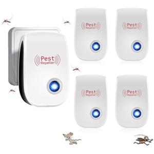 Bogutongjin Antizanzare Ultrasuoni, Repellente Ultrasuoni per Topi, Professionale da Interno Dissuasore per Zanzare, Topi, Ratti, Scarafaggi, Cimici, Insetti, Formiche e Altri Roditori (4 Pack)