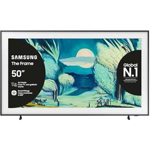 Samsung The Frame 4K Vision AI Smart TV 50'' The Frame QE50LS03FAUXZT, NQ4 AI Gen2 Processor,AI Upscaling, Matte Display, Dolby Atmos & OTS Lite, Modern Frame Design, PACCHETTO INTRATTENIMENTO, 2025