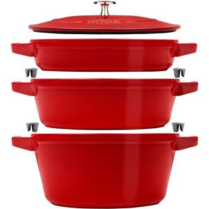 Staub Stackable Set 3-pz., Set di pentole Stackable, ciliegia