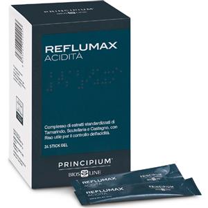 Bios Line Principium Reflumax Acidità - Integratore 24 Stick Gel con Tamarindo e Scutellaria per il Controllo dell'Acidità Gastrica