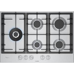Bosch PCS7A5I90 - Piano cottura 5 fuochi gas, 75x52 cm, colore Inox