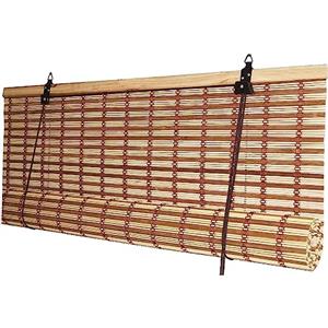 AlmaStore Tapparella Avvolgibile in bamboo a rullo | In listelli di bambù | Tenda da sole oscurante | 100x160-120X250-150x300-200X300 cm (100x160 cm, Marrone Chiaro)
