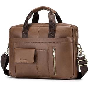 BAGZY 24 Ore Uomo Borsa Porta PC Borsa Lavoro Valigetta Pelle Regalo per Uomo