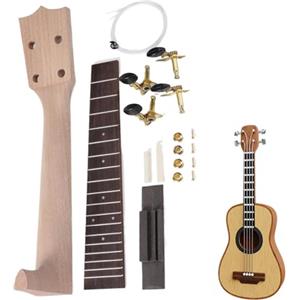 Nkmujil Ukulele Neck Kit, Ukulele Guitar Build Kit, Build Your Own Ukulele Kit, Wood Ukulele Neck Tools, Ukulele Neck Kit, Ukulele Assembly Kit, Guitar Build Manual Kit, Wooden Ukulele Construction Kit