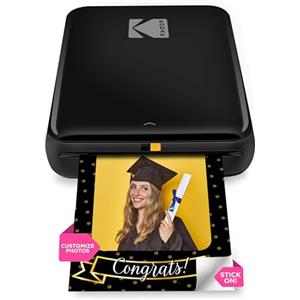 KODAK Step Stampante fotografica istantanea per smartphone - Mini portatile wireless a colori - Foto adesive Zink 2x3" - Bluetooth compatibile con iOS e Android - App di editing divertente - Nero
