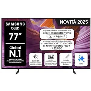Samsung OLED 4K Vision AI Smart TV 77'' QE77S85FAEXZT, NQ4 AI Gen2 Processor,AI Upscaling, Glare Free, Dolby Atmos & OTS Lite, Contour Design, PACCHETTO INTRATTENIMENTO, 2025