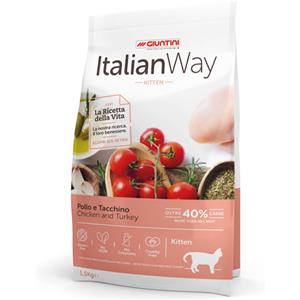 Italian Way Cibo Secco per Gattini Pollo e Tacchino 1,5 kg - Gluten Free e Ricco di Antiossidanti