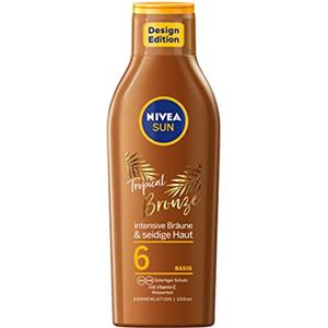 NIVEA Nivea Sun Tropical Bronze Lozione Solare SPF 6, Protezione Solare per Abbronzatura a Lunga Durata senza Autoabbronzante, Crema Solare con Estratto di Carotene e Vitamina E, 200 ml