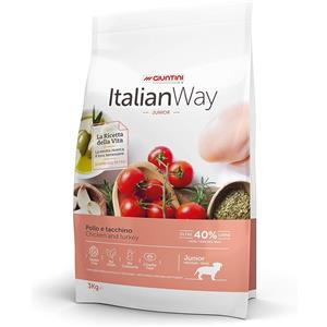 Italian Way Cibo per Cani Junior Pollo e Tacchino Medium/Maxi 3 kg - Nutriente, Antiossidanti Naturali, Senza Coloranti