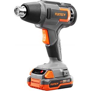Fuxtec Pistola ad aria calda, termica 20V, fino a 550°C, FUXTEC FX-E1HLP20, senza batteria- scioglimento, sverniciatura, saldatura, piegatura - riduzione dell'aria, riflettore e ugello deflettore