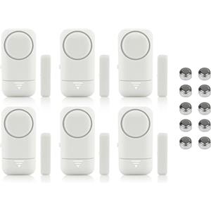 Shackcom 6pcs Allarme per Porte e Finestre 120dB Wireless Magnetico Allarme Antifurto Sistema Sensori di Sicurezza Domestica con Batteria per i Negozi di Home Office