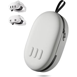 ZOZOVR Custodia per Meta Quest 3S/Quest 3, Compatibile con il cinturino Battery Elite, controller e altri accessori, Custodia rigida per il trasporto e protezione superiore per viaggi, grigia
