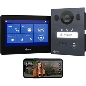 GOLIATH® Videocitofono 2 Fili [SCHERMO DA 7 POLLICI] Video citofono con telecamere esterne - Kit Videocitofono con Apriporta - Videocitofoni monofamiliare - Antivandalo e impermeabile - da superficie