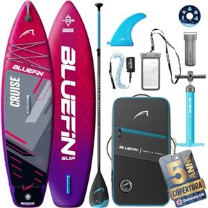 Bluefin SUP Tavola gonfiabile da Paddle Bluefin Cruise 10'8 Rossa | Pacchetto SUP completo di accessori | Deckpad antiscivolo e leggero | Tavola da paddle SUP multiuso da 6' | Tavola da stand up paddle per tutti