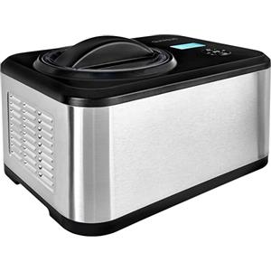 GUTFELS Ice Cream 4025 - Macchina per gelato, display con timer, 4 programmi per yogurt, panna e gelato al latte, capacità 1,5 litri, compressore, contenitore in acciaio inox