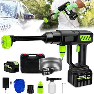 LanBlu Idropulitrice a Batteria per Auto, 980 PSI Idropulitrice Portatile con Ugello Regolabile 6-in-1, 18000mAh Mini Idropulitrice Professionale, Senza Fili Idropulitrice per Condizionatori Casa Auto