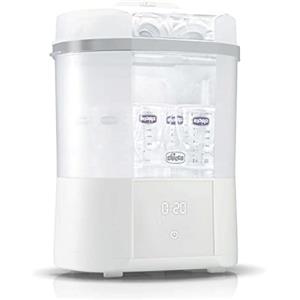 Chicco Sterilizzatore con Funzione Asciugatura, Sterilizzatore Biberon, Tiralatte e Ciuccio, con 2 Configurazioni, Funzione Asciugatura, Fino a 6 Biberon da 330 ml, Bianco