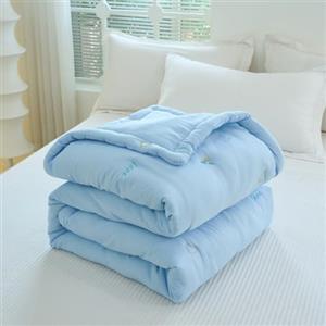 DOTBUY-SHOP Trapuntino Copriletto Estivo Primaverile, Cotone Trapunta Leggera, Modello Arcobaleno Copriletto Trapuntato per Letto Singolo, Letto Matrimoniale (Azzurro Cielo,110x150cm)