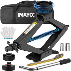 IMAYCC Cric Per Auto 2.5T/2500kg, Cric Auto Con Universale Tampone In Gomma, Cric Portatile Per Auto Con Chiave Per Dadi Ruota, Kit Emergenza Auto Per SUV MPV Tesla,Manutenzione e La Riparazione