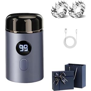 Knubbuf Easy Trim Pro, Easy Trim Rasoio, Mini Rasoio Elettrico per Intimo Uomo, IPX7 Impermeabile Rasoio Elettrico Corpo Uomo, Regolabarba Wet & Dry USB Ricaricabile, Con Display LED (Blu)