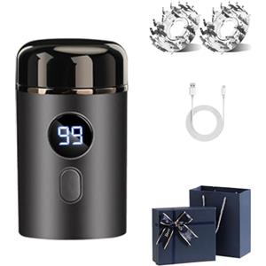 Knubbuf Easy Trim Pro, Easy Trim Rasoio, Mini Rasoio Elettrico per Intimo Uomo, IPX7 Impermeabile Rasoio Elettrico Corpo Uomo, Regolabarba Wet & Dry USB Ricaricabile, Con Display LED (Grigio)