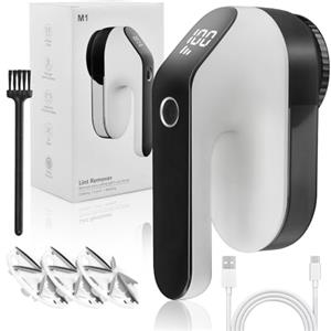 Mapille Smacchiatore elettrico, rimuove le palle dei vestiti con 3 lame display LED e 3 velocità ricaricabile USB elettrico a 6 fogli per rimuovere i fogli per vestiti e mobili