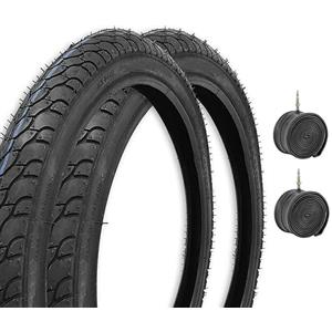 MADICKS COPPIA COPERTONE + 2 CAMERE D'ARIA VALVOLA ITALIA STRADALE 20 X 1.75 PNEUMATICO NERO BICICLETTA GRAZIELLA CITY BICI BAMBINA DA 20"